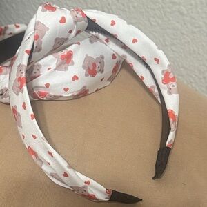 White & Red Bear-Print Knot Headband - Set of 2